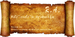 Rózsás Arabella névjegykártya